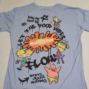 Nickelodeon Retro Graffiti Nick Toons Let The Good Times Flow Women's T-shirt XL